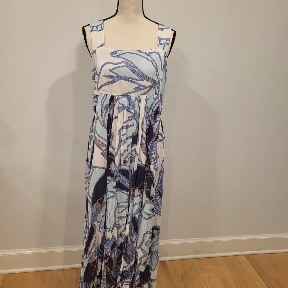 Anthropologie/Elegant Blue and White Maxi Dress - Picture 5 of 7